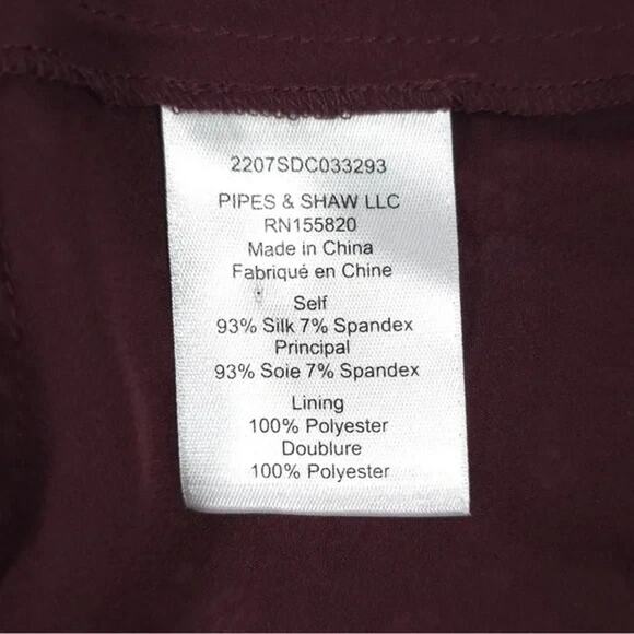 VERONICA BEARD TARAS Mini SKIRT SILK Floral Print Ruched Merlot Red 4 S - Picture 8 of 10